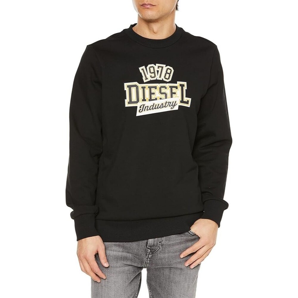 Diesel Mens 1978 Diesel Industry Graphic Crewneck Sweatshirt Black Size Medium